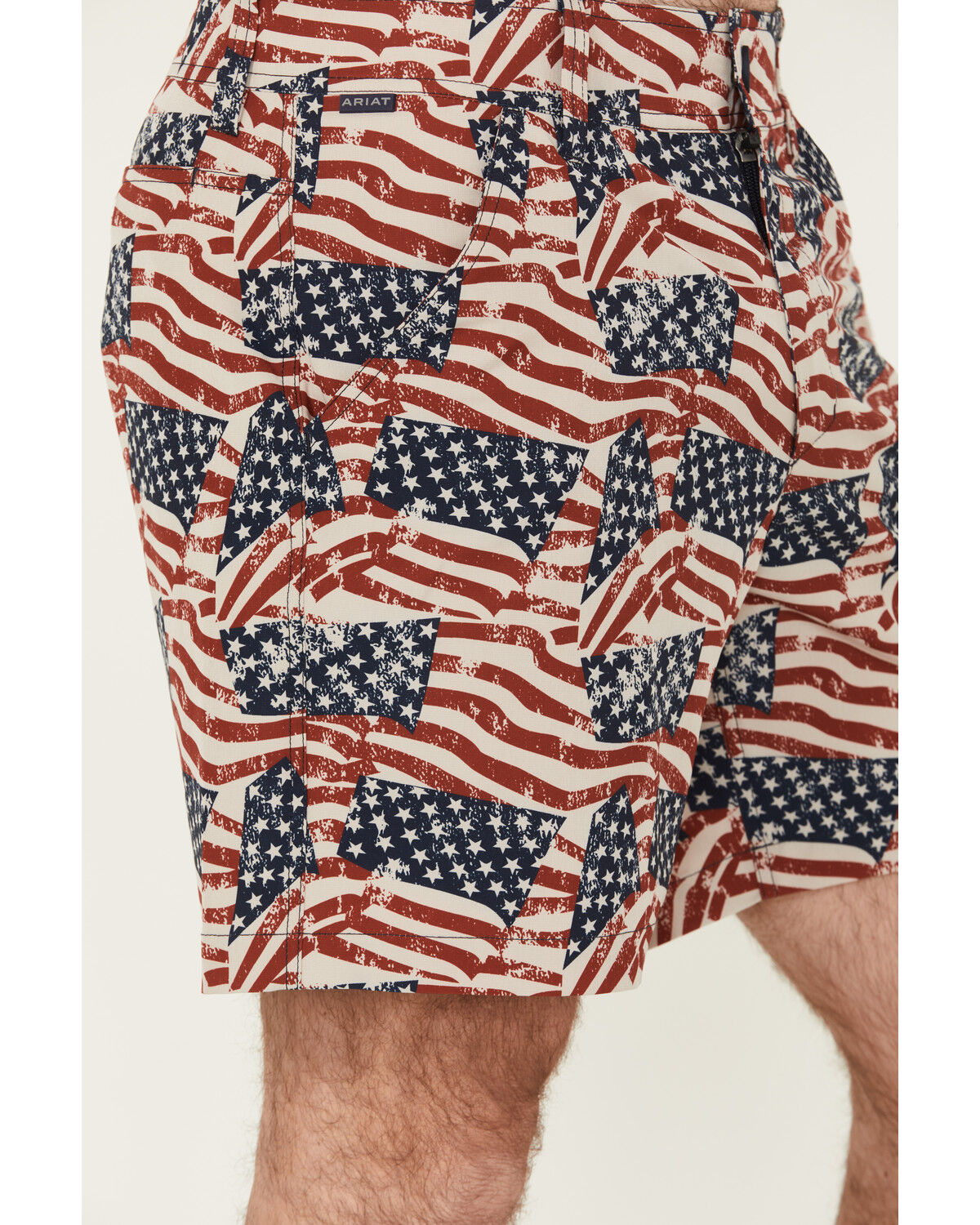Image #2 - Ariat Men's US Flag Print Tek Shorts, Multi, hi-res