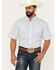 Image #1 - George Strait By Wrangler Men's Geo Print Short Sleeve Button-Down Western Shirt - Big, Blue, hi-res
