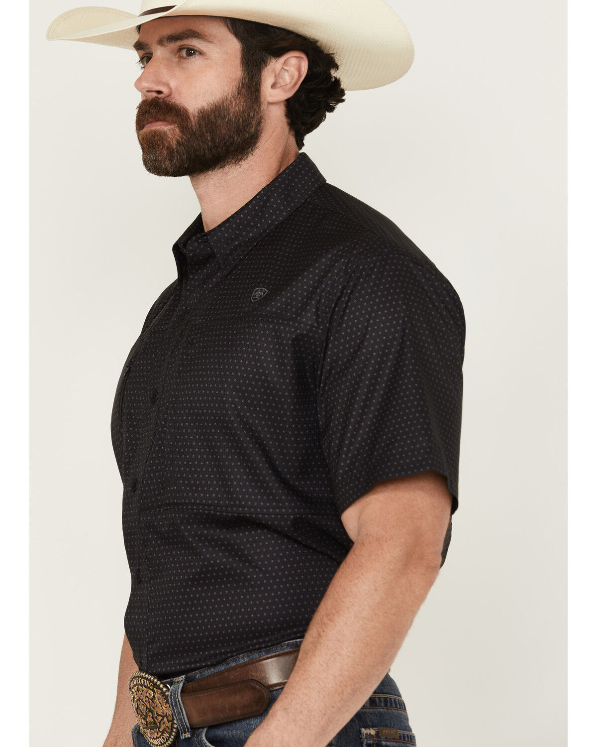 Image #2 - Ariat Men's VentTek Arrows Geo Print Short Sleeve Button-Down Western Shirt - Tall, Black, hi-res