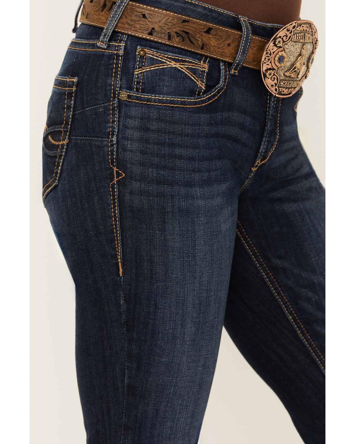 Image #4 - Ariat Women's Desiree Dark Wash Perfect Rise Bootcut Stretch Denim Jeans, Dark Wash, hi-res