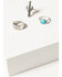 Image #1 - Shyanne Women's Cactus Turquoise Rings - 3-Piece, Silver, hi-res