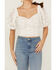 Image #2 - Flying Tomato Women's Lace Rouched Front Crop Top , , hi-res
