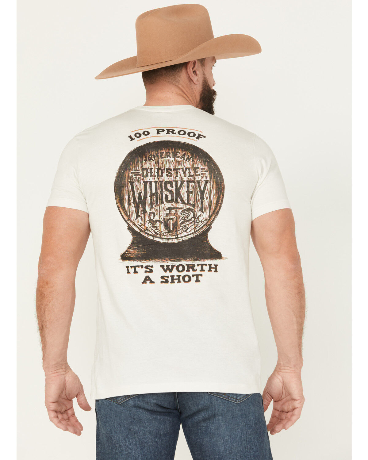 Image #1 - Cody James Men's Whiskey Barrel Short Sleeve Graphic T-Shirt, Tan, hi-res