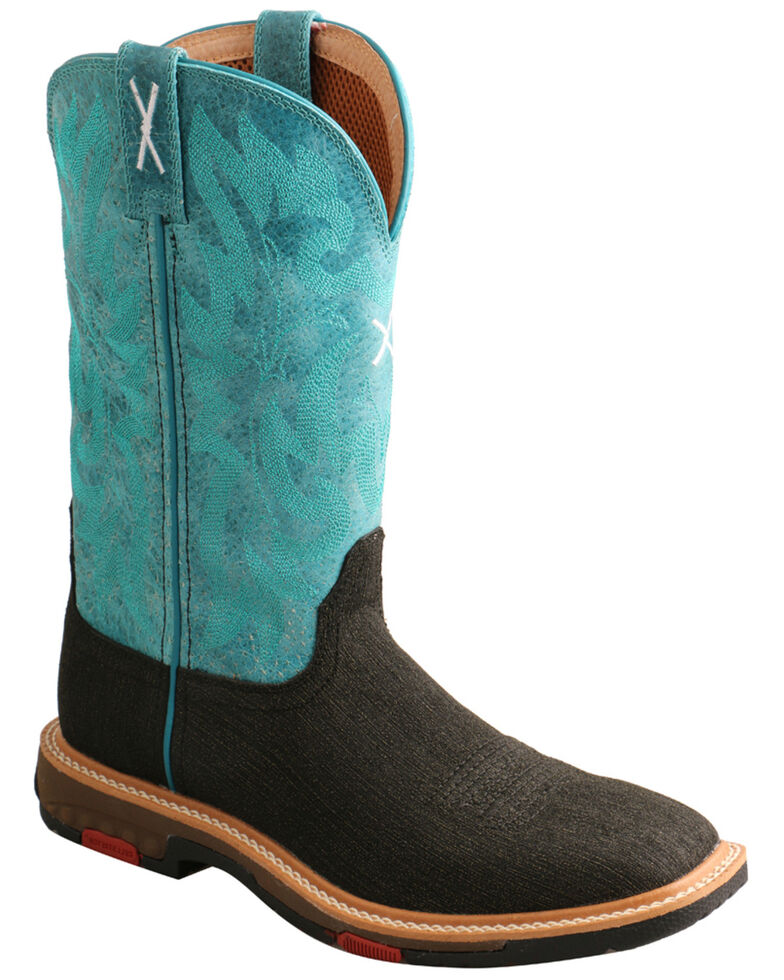 Twisted X Women's Lite Western Work Boots - Alloy Toe, Charcoal, hi-res