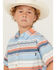 Image #2 - GROM Boys' Mesa Striped Short Sleeve Button Down Shirt, Blue, hi-res