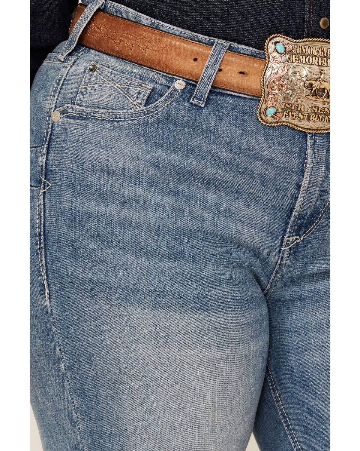 Image #2 - Ariat Women's Brianna Light Wash High Rise Bootcut Oklahoma Jeans - Plus, Light Wash, hi-res