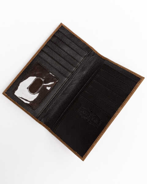 Cody James Men's Croc Embossed Leather Checkbook Wallet , Brown, hi-res