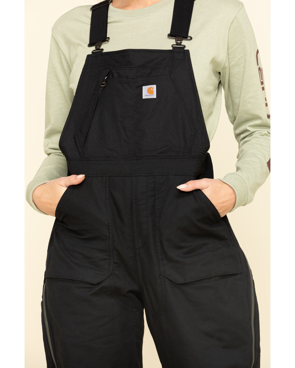 black bib overalls