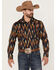 Image #1 - Dale Brisby Men's All-Over Digtal Print Long Sleeve Snap Western Shirt, Charcoal, hi-res