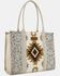 Image #1 - Wrangler Women's Southwestern Print Tooled Concealed Carry Tote Bag, Beige, hi-res