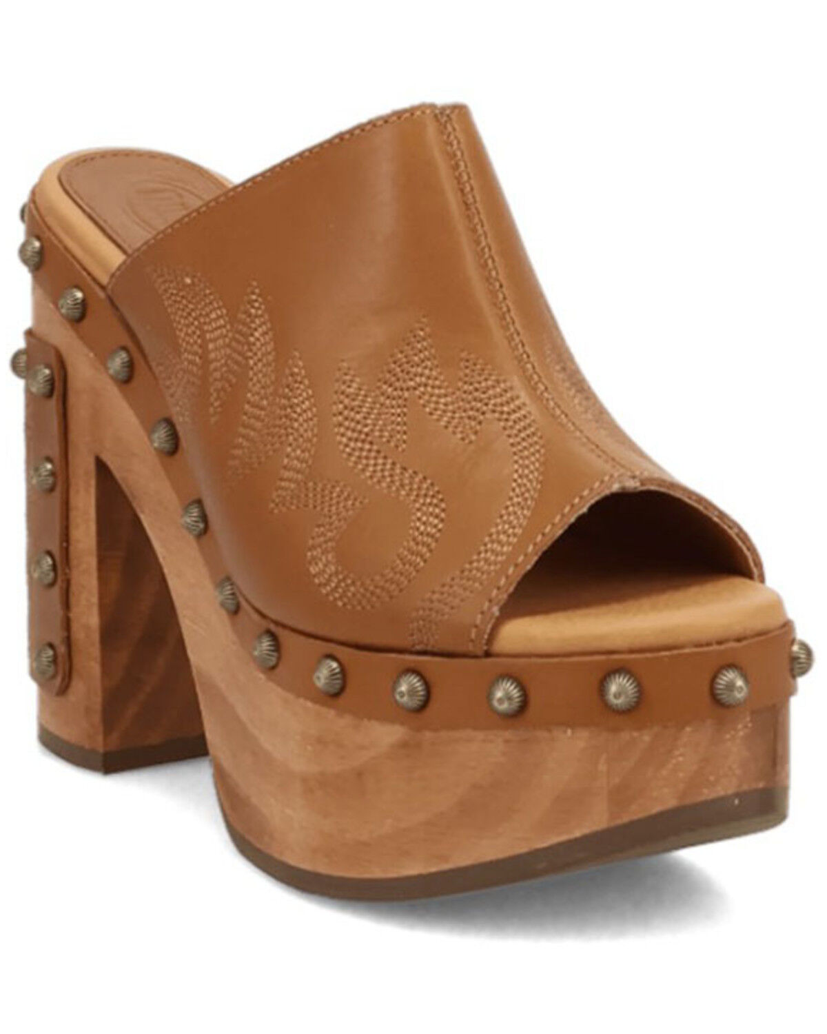 Image #1 - Dingo Women's Free Spirit Wooden Sandals, Tan, hi-res