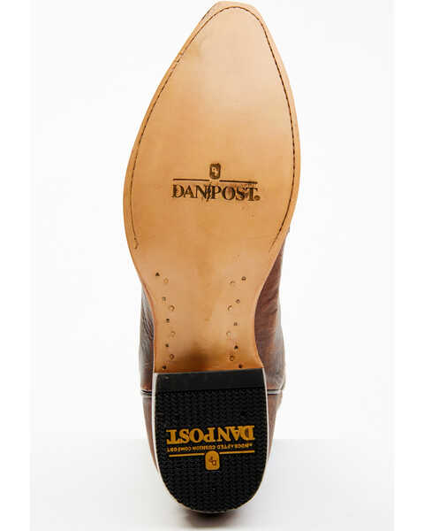 Image #7 - Dan Post Men's Embossed Star & Studded Basketweave Western Leather Boots - Snip Toe, Brown, hi-res