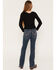Image #1 - Shyanne Girls' Dark Wash Shayla Bootcut Stretch Denim Jeans, Dark Wash, hi-res