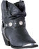 Image #1 - Dingo Women's Faux Concho Strap Slouch Booties - Round Toe, Black, hi-res
