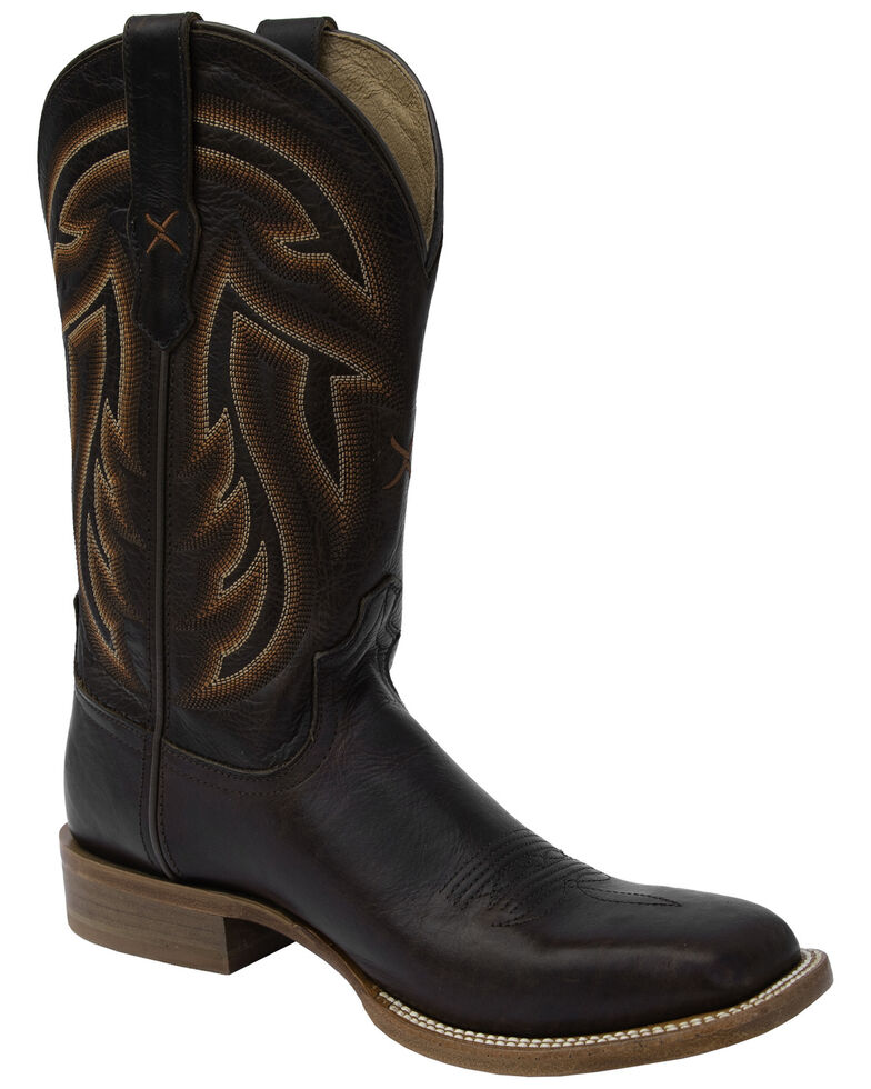 Twisted X Men's Rancher Western Boots - Wide Square Toe, Brown, hi-res