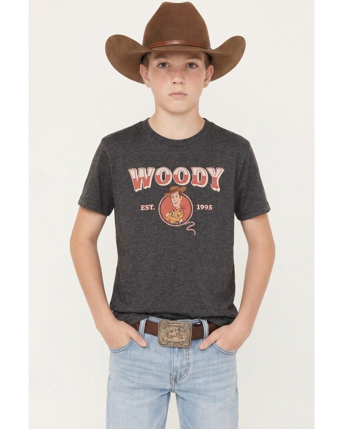 Image #1 - Toy Story Boys' Woody Lockup Short Sleeve Graphic Tee, Multi, hi-res