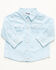 Image #1 - Wrangler Infant Boys' Geo Print Long Sleeve Snap Stretch Western Shirt, Blue, hi-res