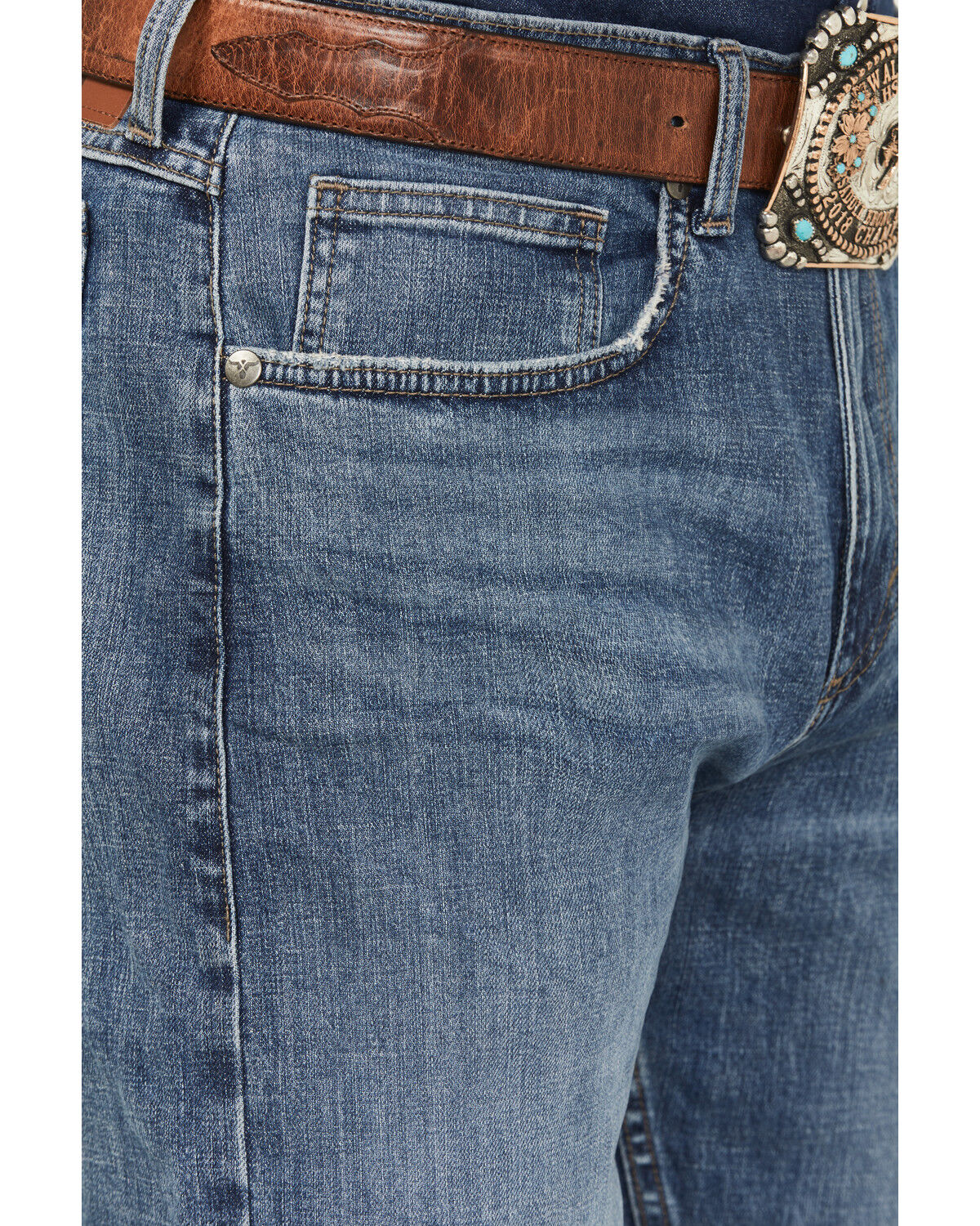 Image #2 - Wrangler Men's 42MWX 20X Medium Wash Slim Fit Bootcut Stretch Denim Jeans, Medium Wash, hi-res