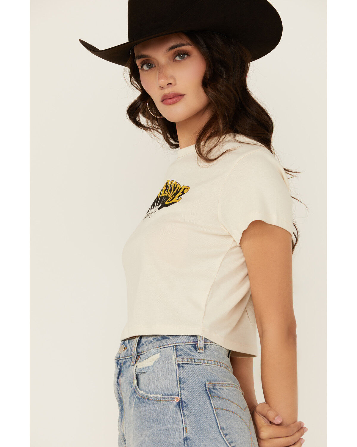 Image #2 - Girl Dangerous Women's Tennessee Short Sleeve Baby Tee, White, hi-res