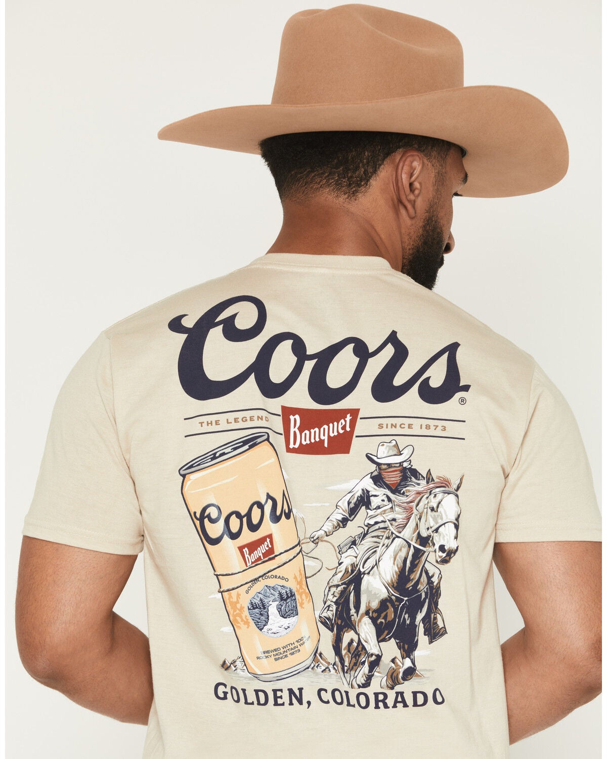 Image #4 - Coors Men's Boot Barn Exclusive Cowboy Lasso Short Sleeve Graphic T-Shirt, Natural, hi-res