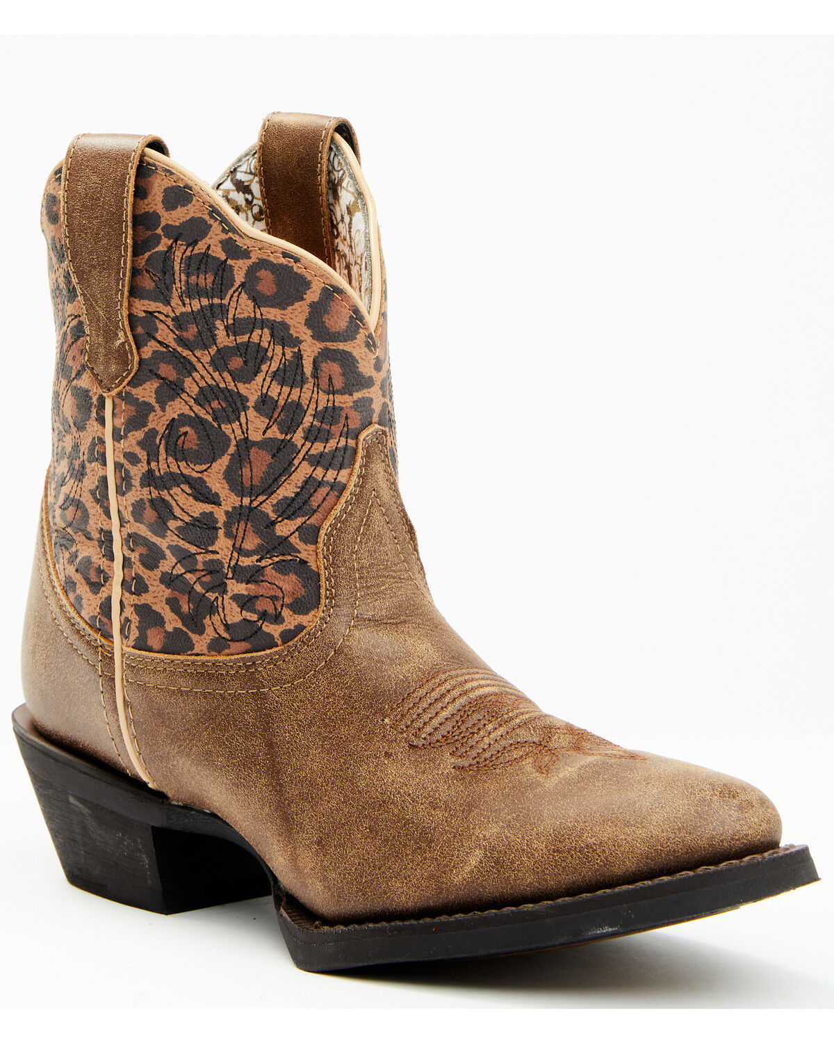 Image #1 - Laredo Women's Leopard Print Western Fashion Booties - Round Toe, Leopard, hi-res