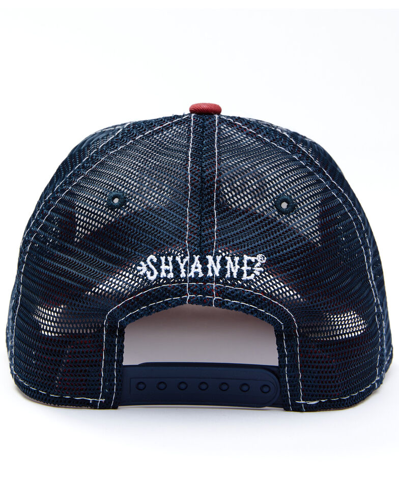 Shyanne Women's All-American Cowgirl Graphic Mesh-Back Ball Cap, Red/white/blue, hi-res