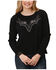 Image #1 - Roper Women's Waffle-Slub Knit Boyfriend Top, Black, hi-res