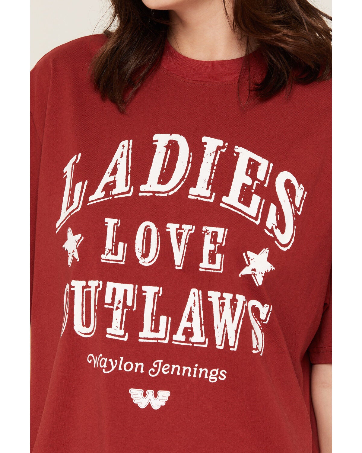Image #3 - People of Leisure Women's Waylon Jennings Oversized Short Sleeve Graphic Tee, Rust Copper, hi-res