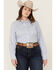 Image #1 - Ariat Women's Striped Team Kirby Long Sleeve Button-Down Stretch Western Shirt - Plus, Blue, hi-res