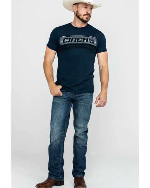 Image #6 - Cinch Men's Bar Logo Graphic T-Shirt , Heather Blue, hi-res