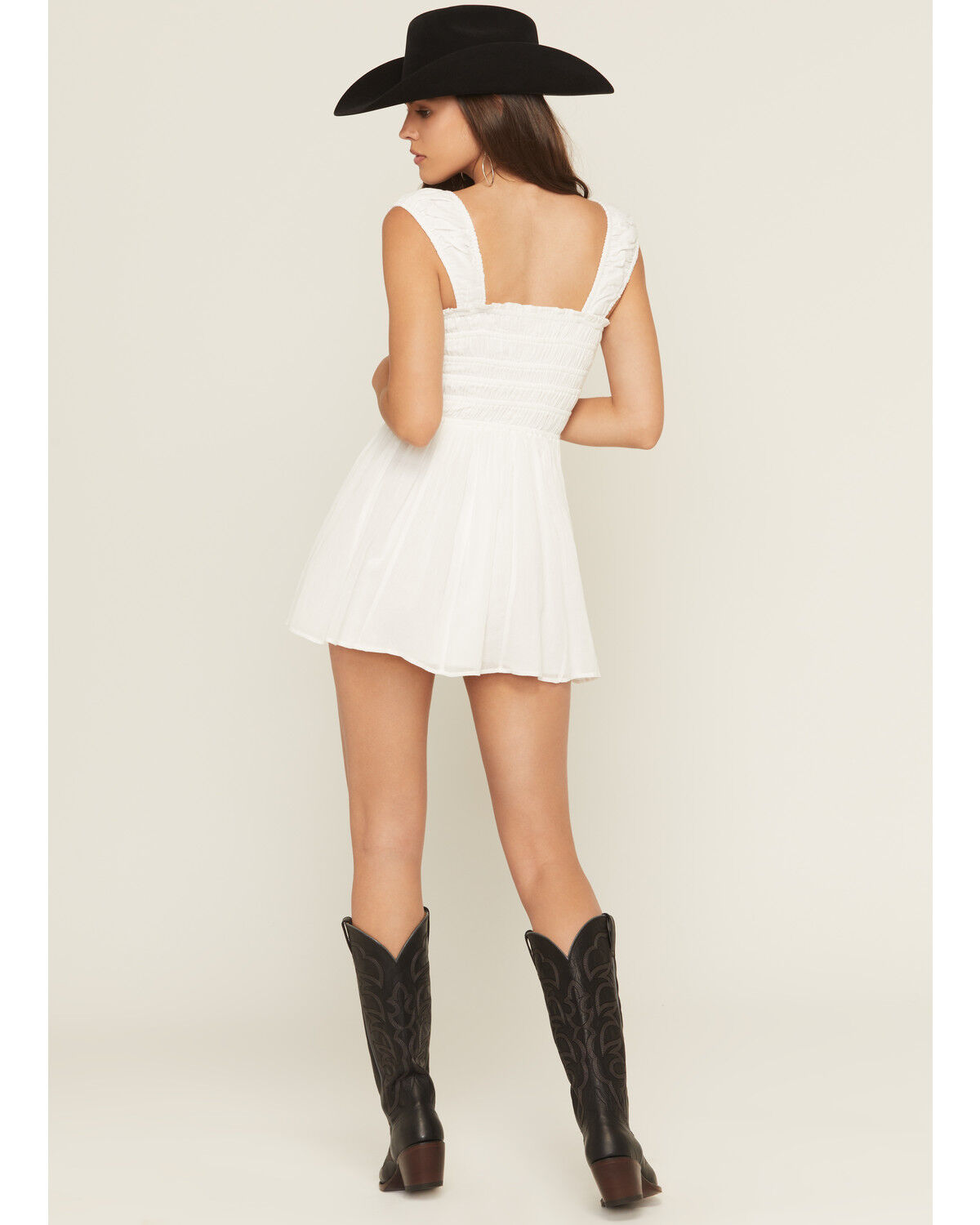 Image #4 - Show Me Your Mumu Women's Mabel Bow Smocked Sleeveless Mini Dress, White, hi-res