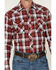 Image #3 - Wrangler Retro Men's Plaid Print Long Sleeve Snap Western Shirt, Burgundy, hi-res
