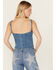 Image #4 - Rock & Roll Denim Women's Medium Wash Metal Fringe Denim Corset, Medium Wash, hi-res