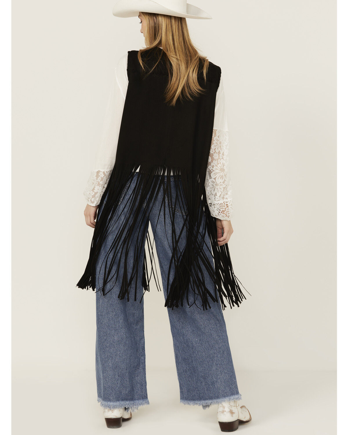 Image #4 - Fornia Women's Suede Fringe Vest, Black, hi-res