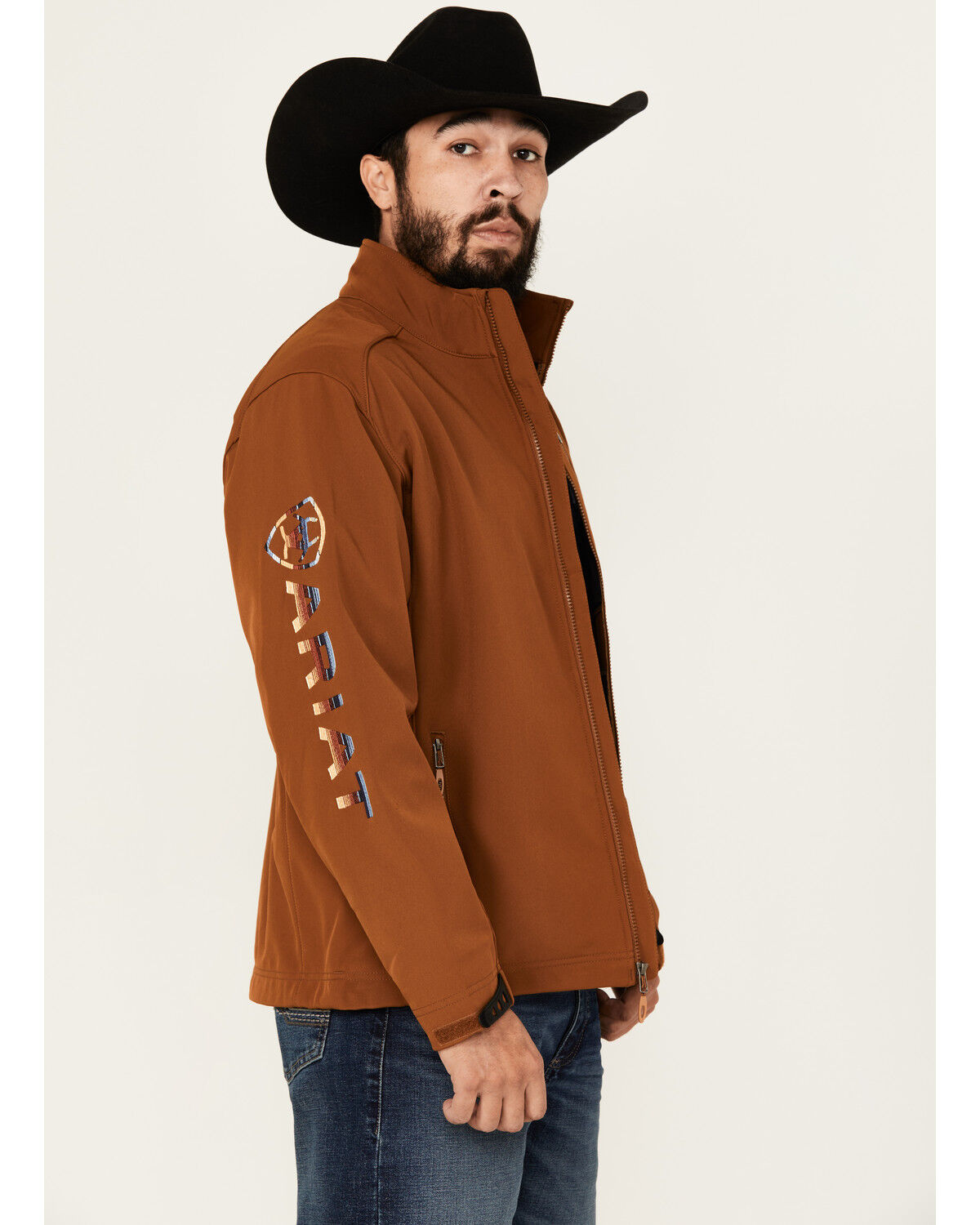 Image #1 - Ariat Men's Logo 2.0 Softshell Jacket - Tall, Chestnut, hi-res