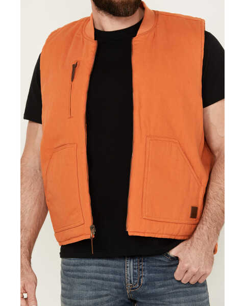 Image #3 - Brixton Men's Abraham Reversible Zip Vest, Orange, hi-res