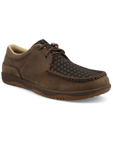 Twisted X Men's Casual Boat Shoes - Moc Toe , Charcoal, hi-res