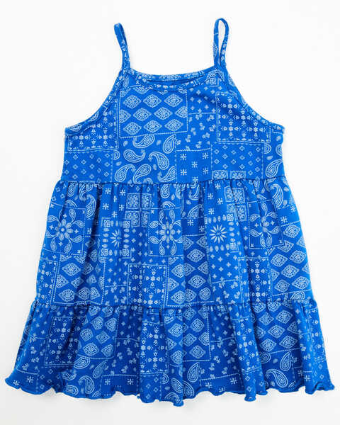 Wrangler Toddler Girls' Bandana Print Dress and Diaper Cover - 2 Piece , Blue, hi-res