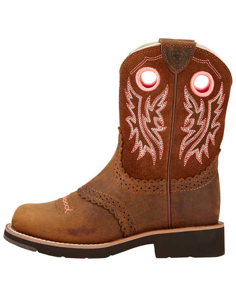 Ariat Youth Fatbaby Cowgirl Boots - Round Toe , Brown, hi-res