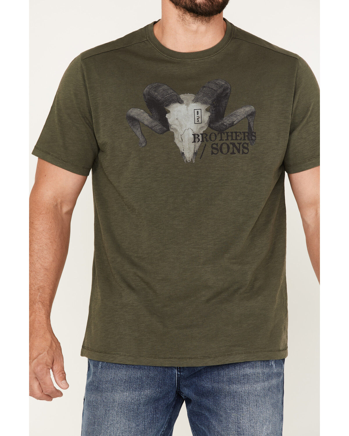 Image #3 - Brothers and Sons Men's Longhorn Skull Logo Graphic T-Shirt, , hi-res