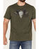Image #3 - Brothers and Sons Men's Longhorn Skull Logo Graphic T-Shirt , Olive, hi-res
