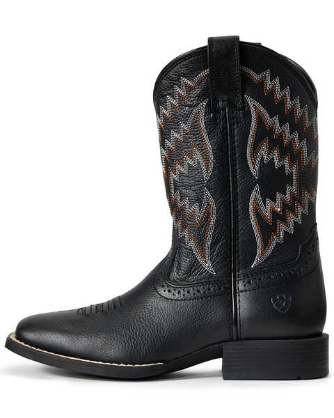 Image #2 - Ariat Boys' Tycoon Bear Western Boots - Broad Square Toe, Black, hi-res