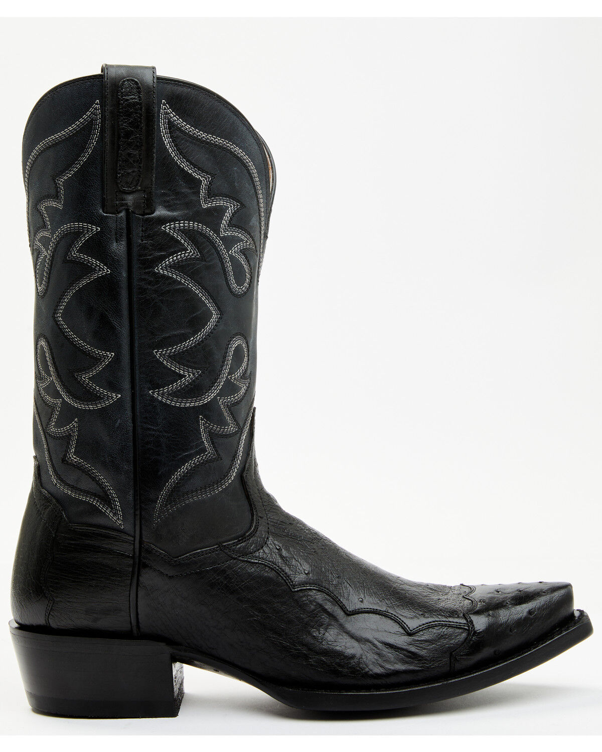 Image #2 - Dan Post Men's Exotic Ostrich Western Boots - Snip Toe, Black, hi-res