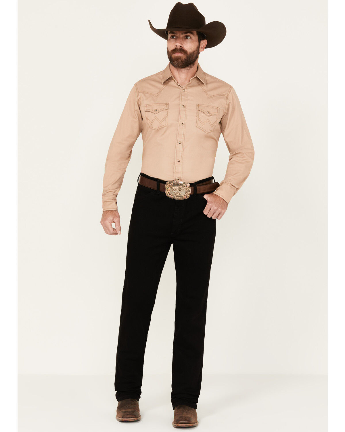 Image #1 - Wrangler Men's Active Flex Cowboy Cut Slim Stretch Jeans - Big, Black, hi-res