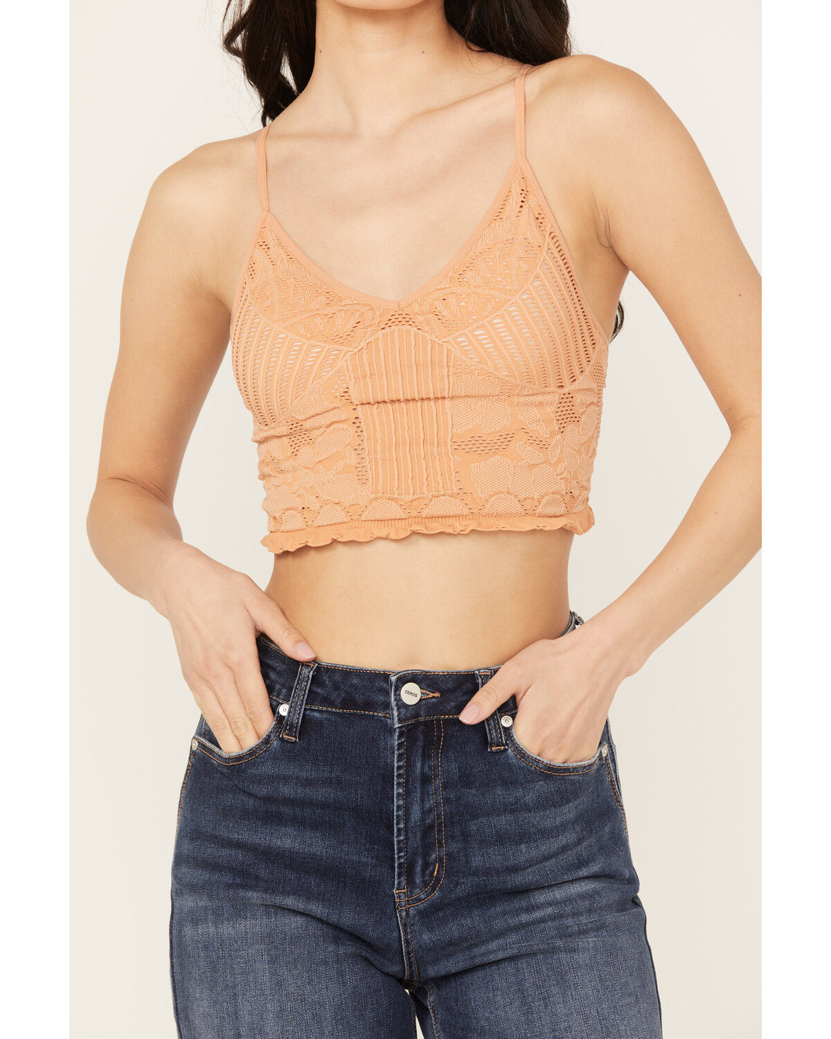 Image #3 - Fornia Women's Floral Lace Bralette, Pink, hi-res