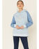 Image #1 - Kimes Ranch Women's Ash Grey Amigo Logo Hoodie , Blue, hi-res