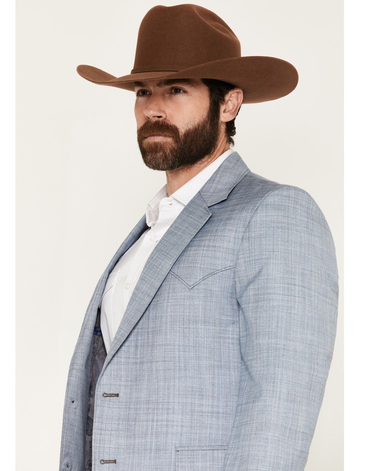 Image #2 - Circle S Men's Fort Worth Sport Coat - Big, Heather Blue, hi-res