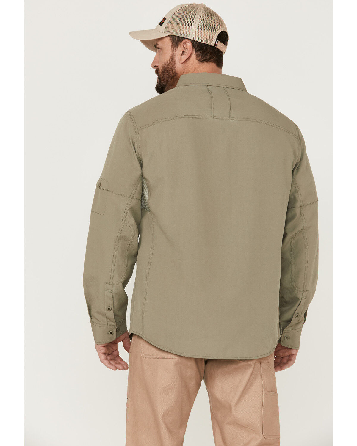 Image #4 - Brothers and Sons Men's Dobby Performance Long Sleeve Button-Down Western Shirt, Sage, hi-res