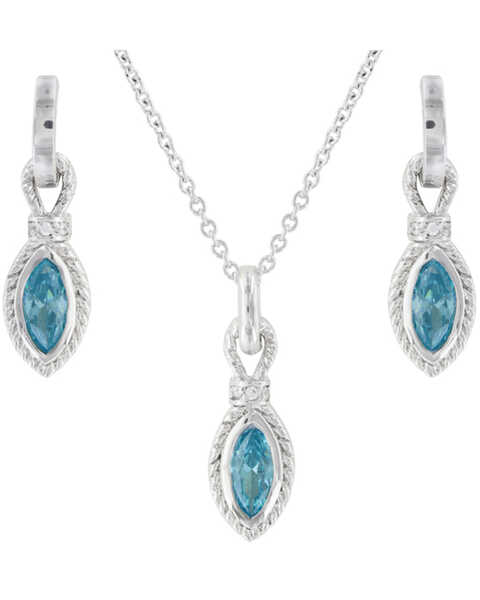Image #1 - Montana Silversmiths Women's Lassoed Starlight Necklace & Earrings Jewelry Set, Silver, hi-res
