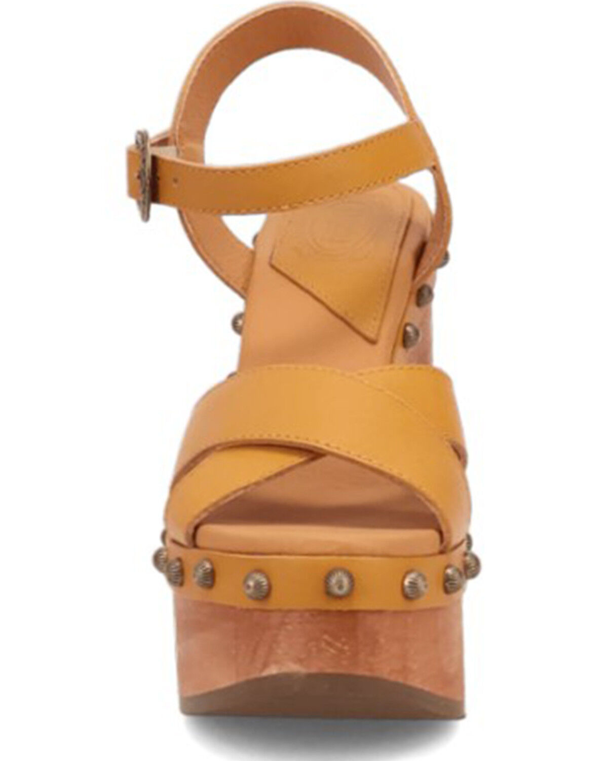 Image #4 - DIngo Women's Lotus Wooden Sandals, Mustard, hi-res